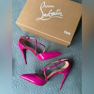 Christian Louboutin CROSS BLAKE 100 PATENT in Indian Rose size 37.5